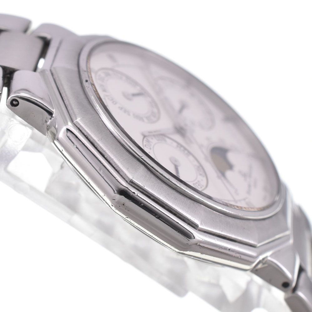 ボーム＆メルシェ Baume & Mercier 6131.2 リビエラ トリプルカレンダー ムーンフェイス ホワイト クォーツ メンズ 腕時計 G#146075