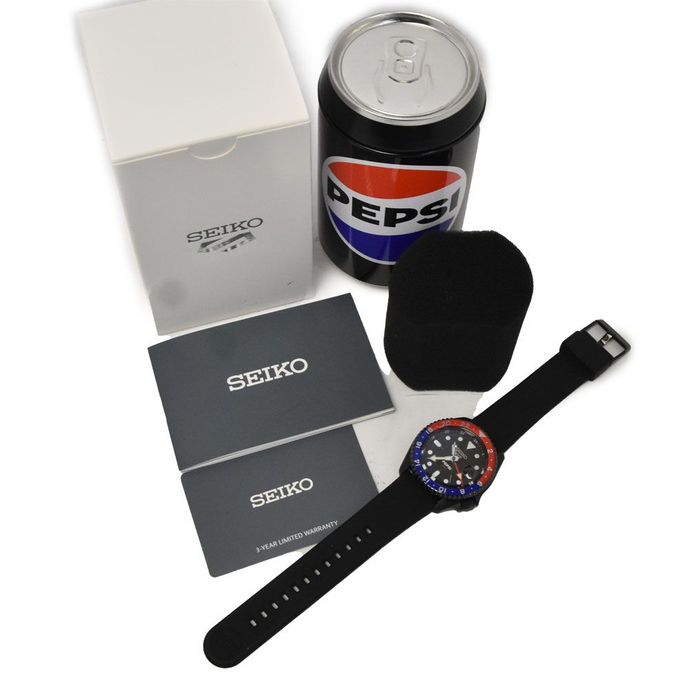 セイコー SEIKO SBSC023 セイコー 5スポーツ ペプシコラボレーション限定モデル 自動巻き メンズ 美品 箱・保証書付き 腕時計 G#147708