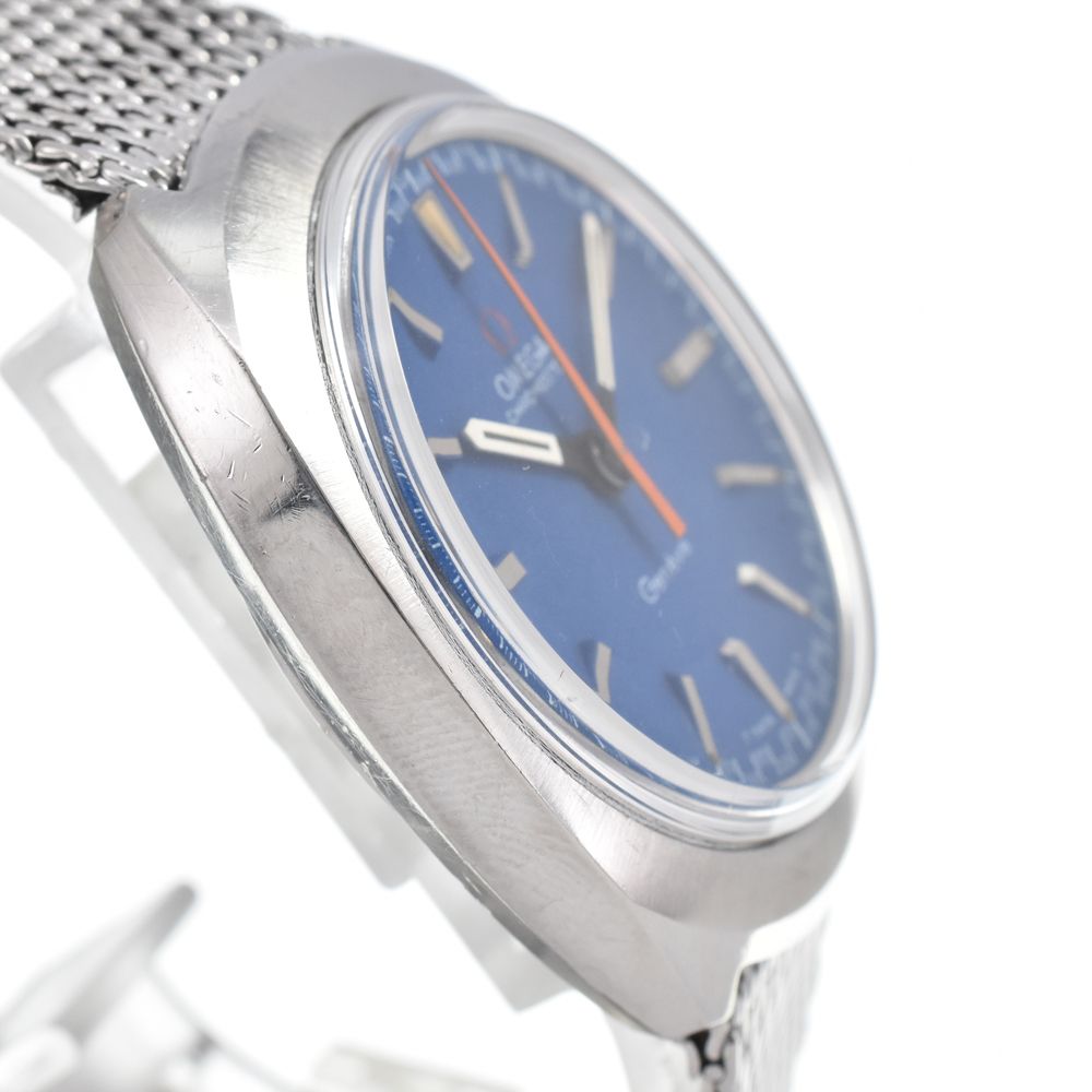 オメガ OMEGA 145.009 ヴィンテージ ジュネーブ クロノストップ Cal.865 ブルー 手巻き メンズ 美品 腕時計 Y#146217 オメガ OMEGA 145.009 ヴィンテージ ジュネーブ クロノストップ Cal.865 ブルー 手巻き メンズ 美品 腕時計 Y#146217