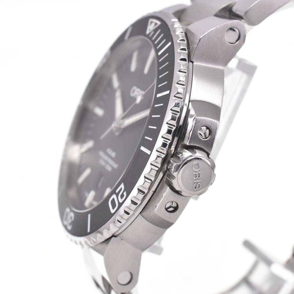 オリス ORIS 7730 アクイス デイト ブラック 自動巻き メンズ 良品 腕時計 G#147258 オリス ORIS 7730 アクイス デイト ブラック 自動巻き メンズ 良品 腕時計 G#147258