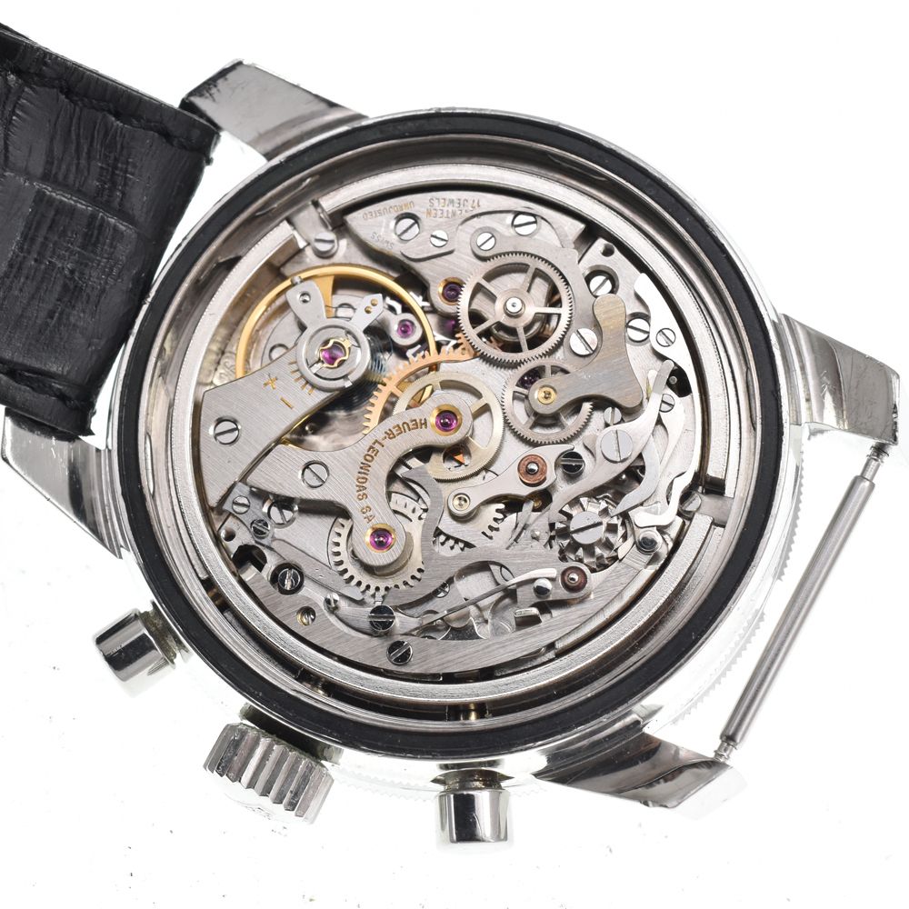ホイヤー Heuer 2446C ヴィンテージ オータビア クロノグラフ ブラック 手巻き メンズ 良品 腕時計 Y#146346