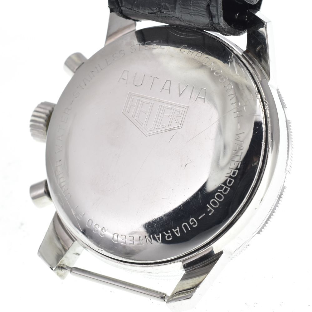 ホイヤー Heuer 2446C ヴィンテージ オータビア クロノグラフ ブラック 手巻き メンズ 良品 腕時計 Y#146346