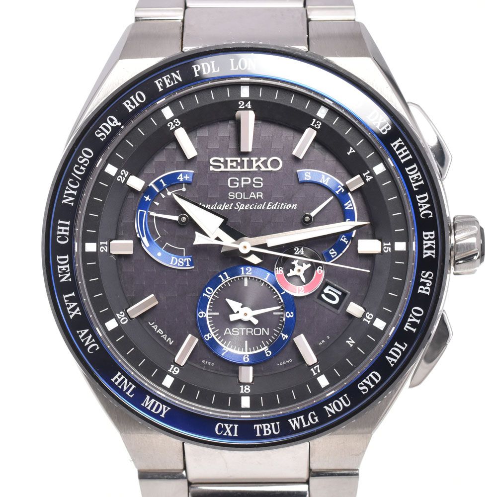 セイコー SEIKO 8X53-0AX0-2 アストロン デイデイト ネイビー ソーラー メンズ 箱付き 腕時計 G#147563