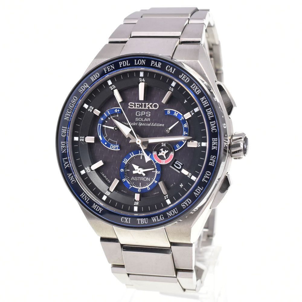 セイコー SEIKO 8X53-0AX0-2 アストロン デイデイト ネイビー ソーラー メンズ 箱付き 腕時計 G#147563 セイコー SEIKO 8X53-0AX0-2 アストロン デイデイト ネイビー ソーラー メンズ 箱付き 腕時計 G#147563