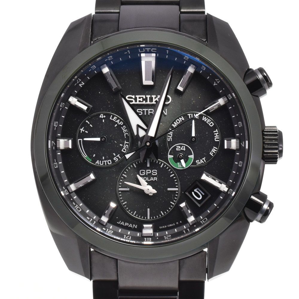 セイコー SEIKO 5X53-0BD0 アストロン デイデイト ダークグリーン ソーラー電波 メンズ 美品 箱付き 腕時計 G#147625