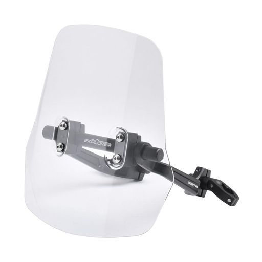ジータレーシング(ZETARACING)DAX125用エクスプローラーウィンドシールドスタンダードスクリーンライトスモーク(透過率約75%)ボルトオン装着モバイル機器取付けマウントバー標準装備角度高…