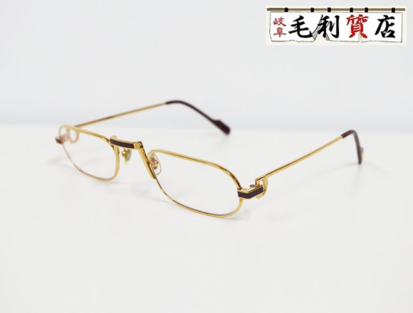 カルティエ CARTIER ヴィンテージ ゴールド GP ボルドー 140 度無し ユニセックス【中古】メガネ