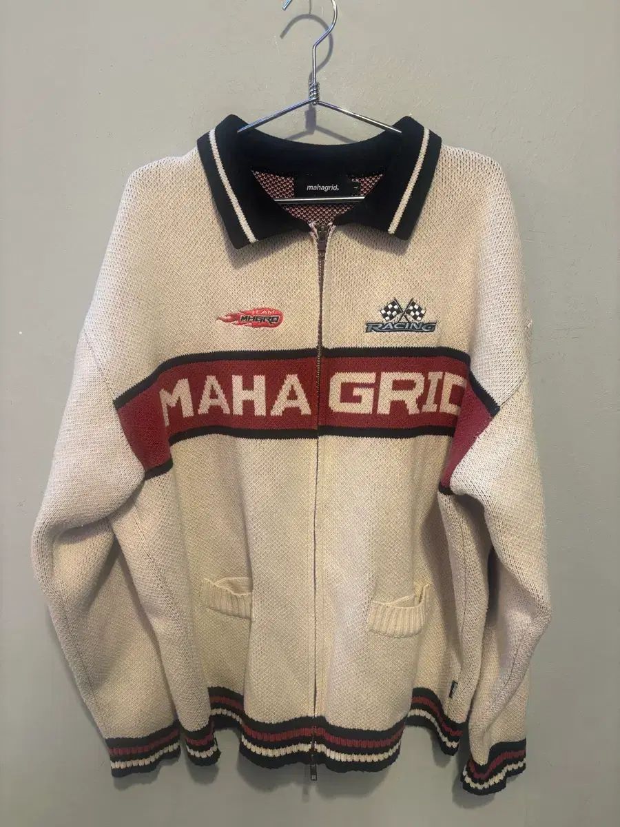 マハグリッド MAHANGRID 正規品 麻 麻 ジップアップニット