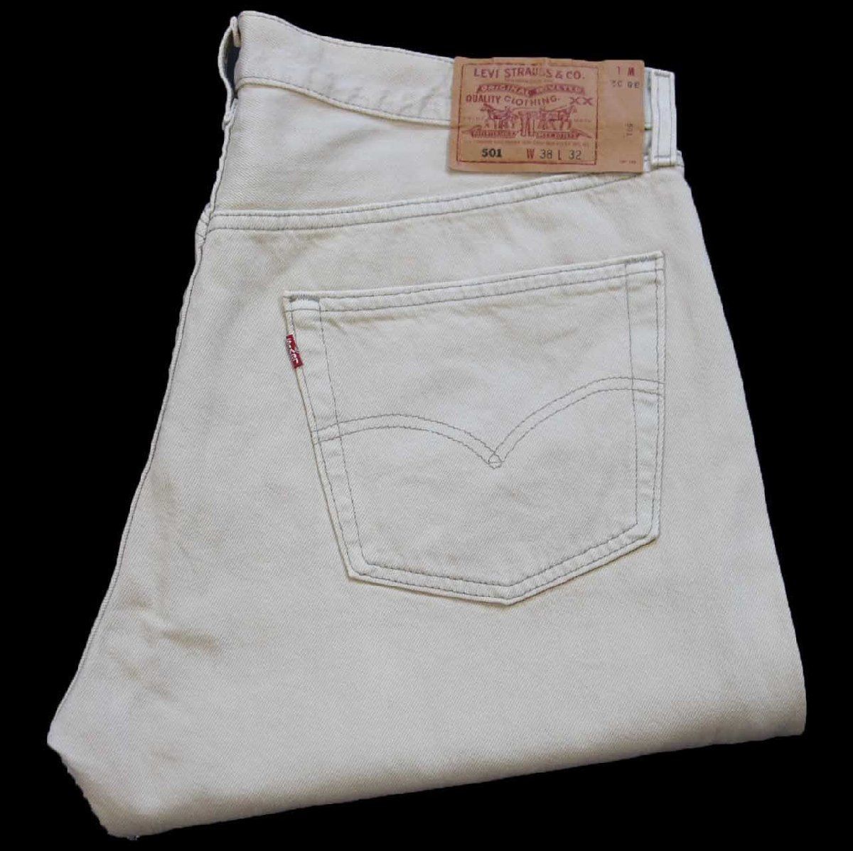 90s USA製 Levi'sリーバイス 501 カラーデニムパンツ カーキ W38★A15 オールド ビンテージ ジーンズ ストレート ビッグサイズ