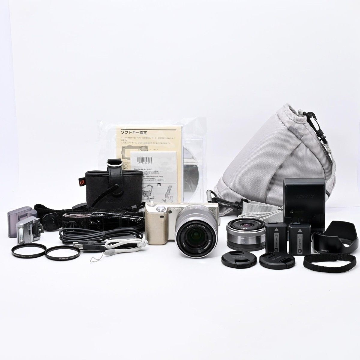 1340＜並品＞ SONY α NEX-5D ダブルレンズキット [ゴールド]