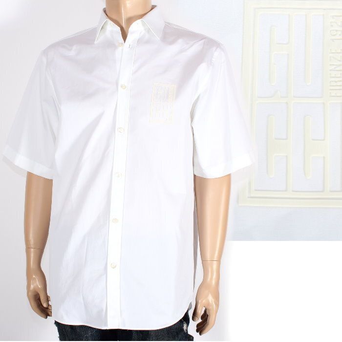 グッチ GUCCI コットン ポプリン シャツ 788133 ZAQQ2 9000 ホワイト ロゴラバーパッチ 半袖 Tシャツ トップス アパレル メンズ レディース ユニセックス 【新品・本物】売れ筋 27,860円