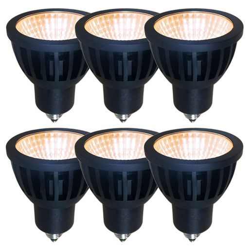 Fwaytechledハロゲン電球e11調光広角60度7Wダイクロハロゲン60W~75W相当ダクトレール用LEDスポットライト密閉器具対応6個セット(電球色相当(2700K)本体黒(広角60度)E11口金調光対応)