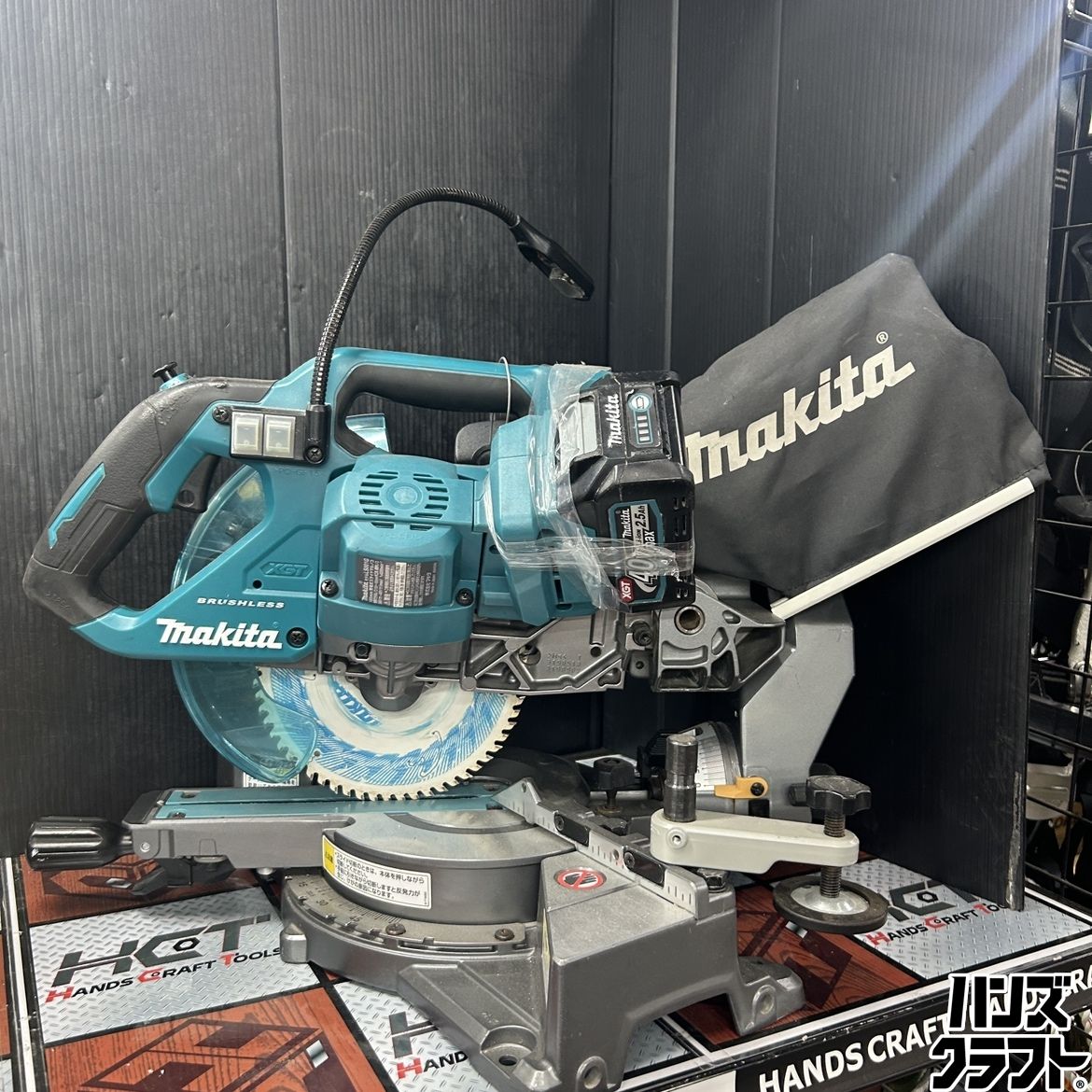 ▼【中古美品】マキタ LS001GZ スライドマルノコ バッテリ(40V2.5Ah)1個付き makita