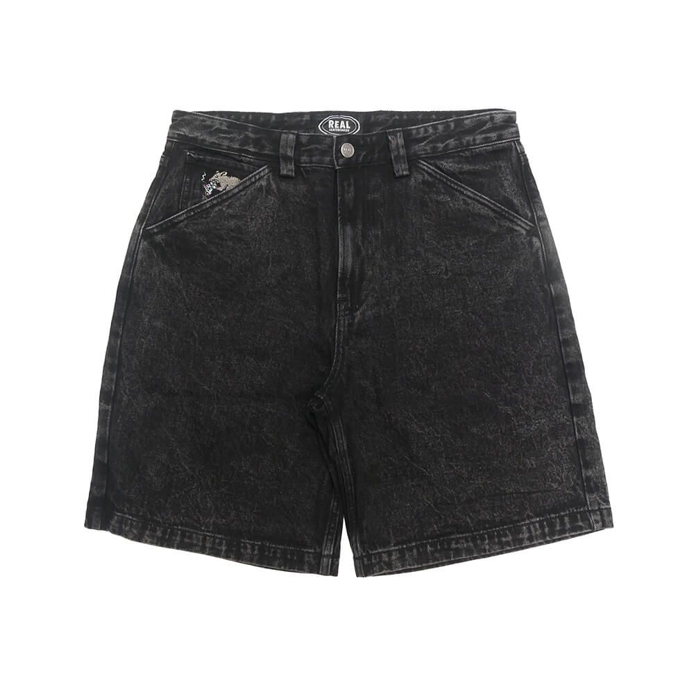 REAL SHORTS リアル ショーツ STREET CLEANER BLACK WASH　スケートボード スケボー