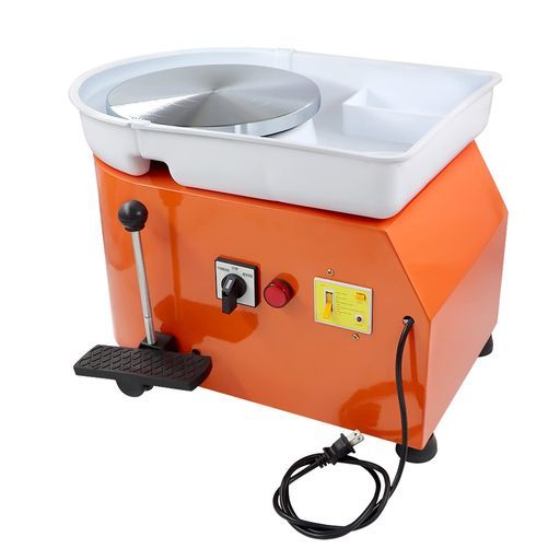 BriSunshine電動ろくろ陶芸ホイールマシン電動ロクロ0-300r/min350Wロクロ径25cmセラミック成形回転台無段変速52*42*35cmDIY漏電保護ミニろくろ轆轤付陶芸セット自宅陶器作り子供用