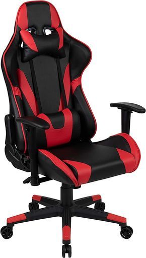 フラッシュファニチャー(FlashFurniture)回転式ゲーミング/オフィス/コンピューターチェアX20レッドソフトレザーレーシングシート調節可能人間工学リクライニング背もたれ