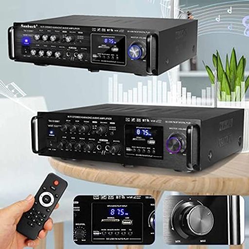HiFiパワーホームアンプBluetoothオーディオサウンドアンプパワーアンプステレオアンプデジタルアンプオーディオアンプ家庭用デジタルステレオオーディオアンプFMカラオケアンプRCサポー…