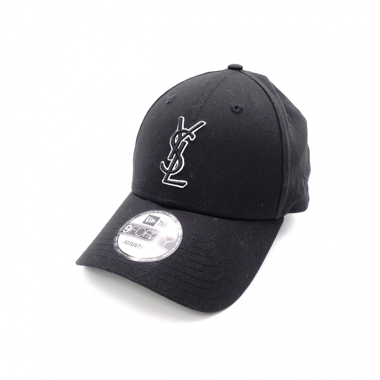 サンローラン New Era ニューエラ コラボ ベースボールキャップ キャンバス ブラック ロゴ YSL