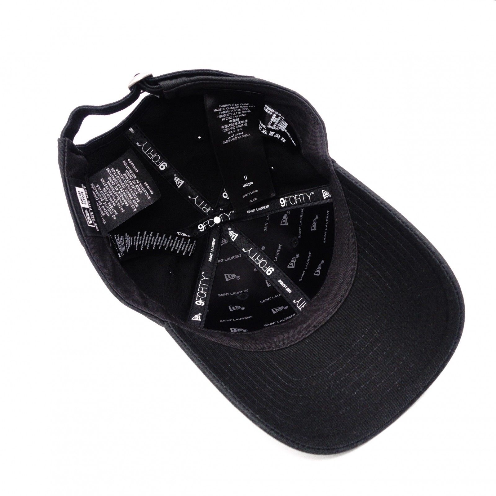 サンローラン New Era ニューエラ コラボ ベースボールキャップ キャンバス ブラック ロゴ YSL サンローラン New Era ニューエラ コラボ ベースボールキャップ キャンバス ブラック ロゴ YSL