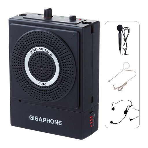 有線マイク超小型拡声器GIGAPHONEG30040WPortable&CompactLoudVoiceAmplifierwithMicrophonesブラック