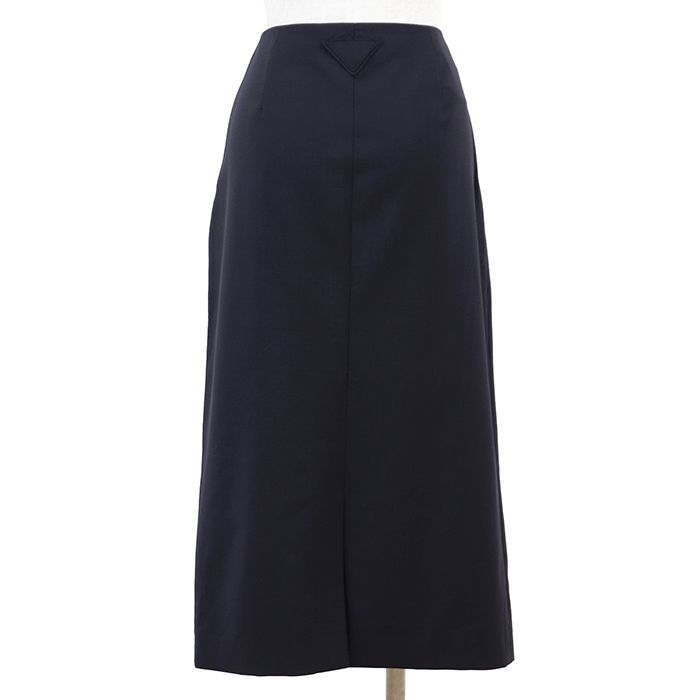 【美品】PRADA プラダ ロング スカート サイズ 42 レディース トライアングルマーク ペンシル ストレート Iライン ボトムス ネイビー 紺 イタリア製 【美品】PRADA プラダ ロング スカート サイズ 42 レディース トライアングルマーク ペンシル ストレート Iライン ボトムス ネイビー 紺 イタリア製