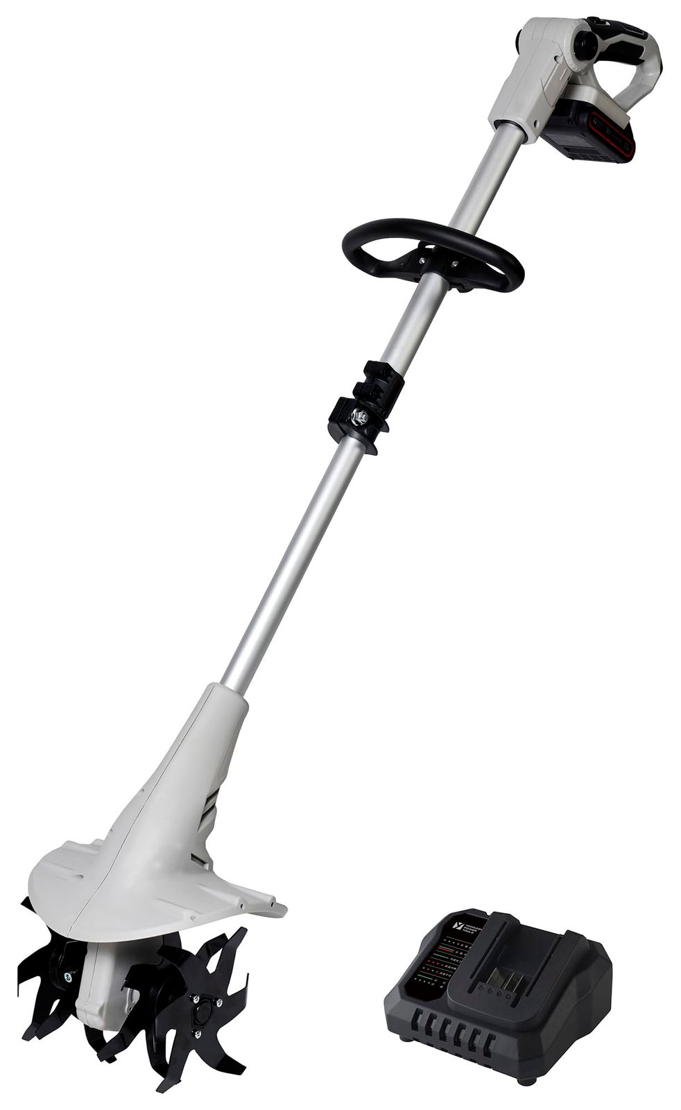 山善(YAMAZEN) 充電式 耕運機 18V 電動 家庭用 軽量 小型 バッテリー付き 耕幅200mm 伸縮式ポール 家庭菜園 農業 耕うん機 CV-1825Swb b13b9b9b