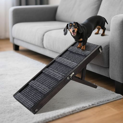 2025年バージョンアップ版ペットスロープ小型犬ペットステップ折りたたみPawabooペット用坂状折り畳み高さ調節可能段差がない安定滑り止め木製ステップ4段調節耐荷重15KGまで省スペース…