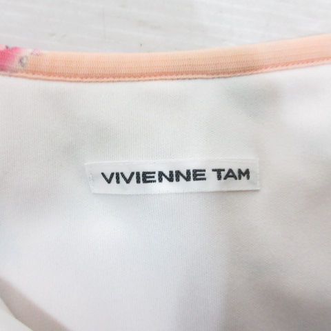 ヴィヴィアンタム VIVIENNE TAM 半袖 花柄 フラワー ワンピース 38 ピンクベージュ 裏地付き 日本製 ヴィヴィアンタム VIVIENNE TAM 半袖 花柄 フラワー ワンピース 38 ピンクベージュ 裏地付き 日本製