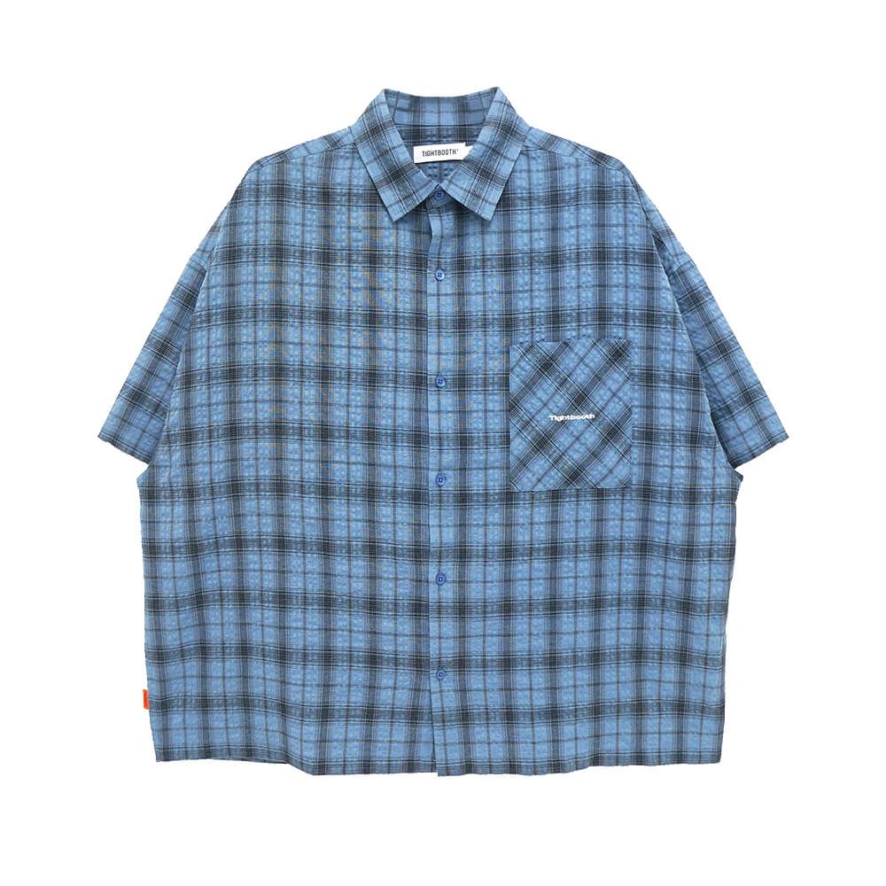 TIGHTBOOTH(TBPR) SHORT SLEEVE SHIRTS タイトブース 半袖シャツ PLAID SAX スケートボード スケボー