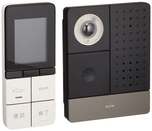 エルパ(ELPA)テレビドアホンインターホンワイヤレス乾電池式工事不要広角カメラLEDライト付録画機能夜間カラー玄関カメラ子機モニター親機セット配線不要防犯介護呼び出しDHS-SP2220E