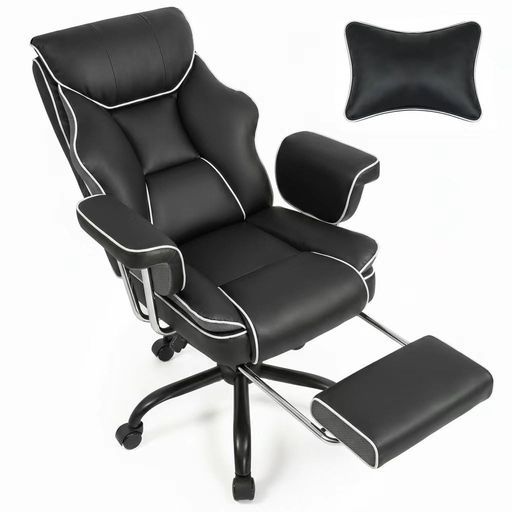 SeekFunデスクチェアオフィスチェアポケットコイル【ソファのような座り心地】椅子パソコンチェア145度リクライニング社長椅子事務用勉強用あぐら対応58cmワイド座面フットレスト付き通…