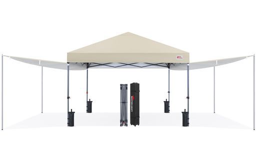マスターキャノピー(MASTERCANOPY)ワンタッチタープテントサイドシート二枚+サイドポール四本セットオーニングタープ大型サンシェード日除けアウトドアスチールフレーム耐水三段階調節(…