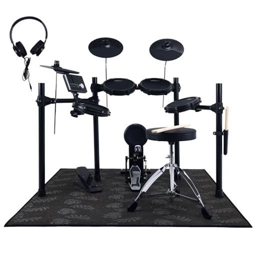 ADM10インチメッシュ電子ドラムセット5ドラム3シンバル静音設計録音/再生機能搭載メトロノーム付き家庭練習用ヘッドフォン同梱大人子供兼用