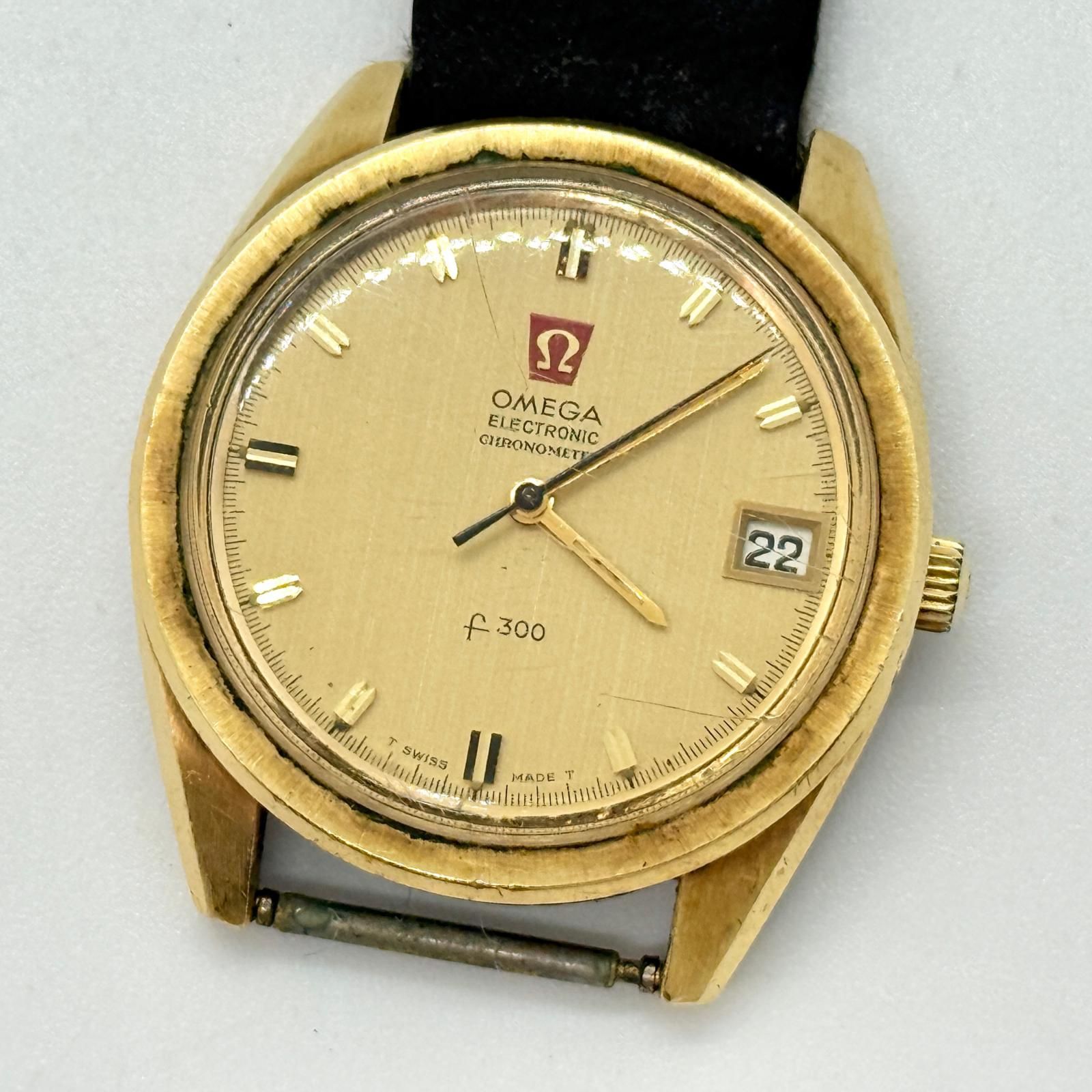 OMEGA オメガ クロノメーター エレクトロニック 198.001 ゴールド QZ メンズ 腕時計 稼働品 26,341円