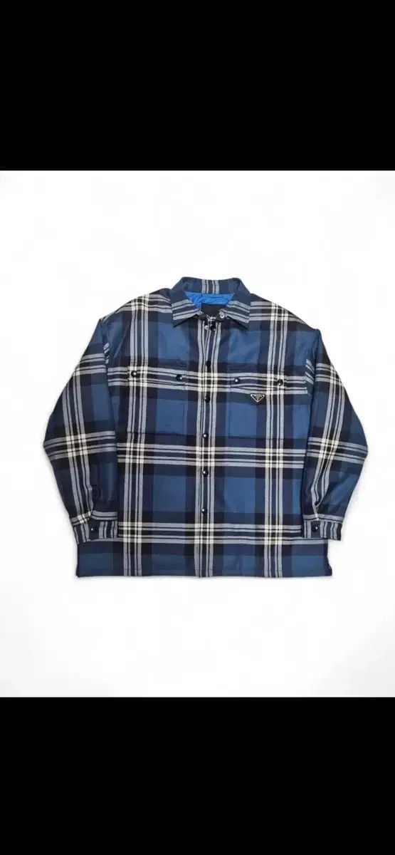 プラダ ブルー CHECK シャツ ジャケット