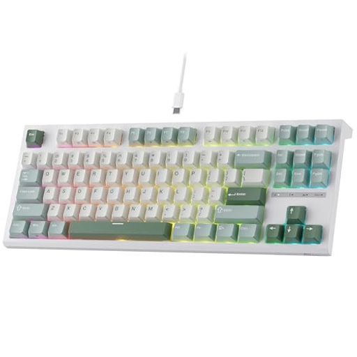 RKROYALKLUDGEC87HEラピッドトリガーゲーミングキーボード、87キーTKL有線RGBメカニカルキーボード、ホール効果磁気スイッチキーボード、アクチュエーションポイント調整可能、8KHz