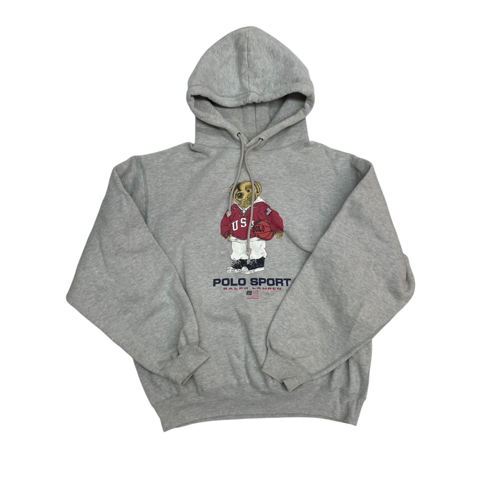 90s Polo by Ralph Lauren ポロベア スウェット パーカー グレー Lサイズ 米国製 USA製