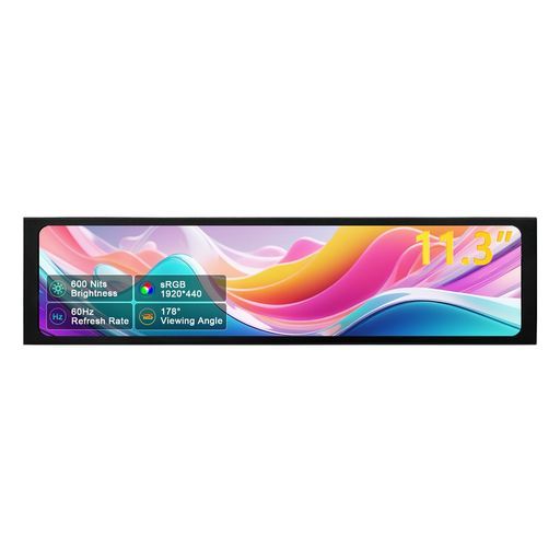 11.3インチ小型モニターHD1920x440IPSLCDミニディスプレイPCCPUデータモニターミニ横長ホスト用センサーパネルディスプレイAIDA64用
