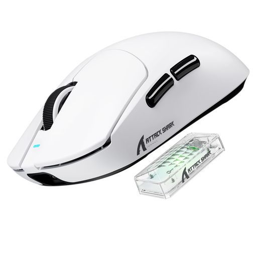 ATTACKSHARKX8ULTRAワイヤレスゲーミングマウス-55g超軽量設計/Nordic52840チップ搭載/42000DPIPAW3950MAXセンサー/3モード(有線・Bluetooth・2.4GHz)/