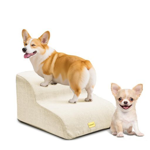 Gimars犬階段2段タイプ30D高密度リバウンドスポンジ小型犬・高齢犬用ドッグステップソファ・ベッド用滑り止め付き洗えるカバー関節保護ペットステップ