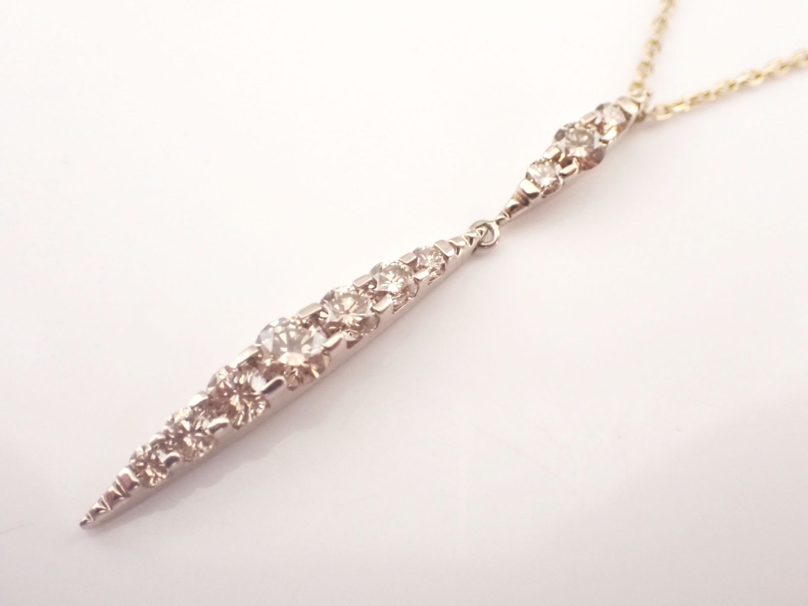カシケイ ネイキッド ブラウンダイヤ ネックレス 1.00ct K18 42mm 定価37万円