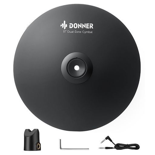 Donnerシンバルパッド11インチ電子ドラム拡張ミュートパッドデュアルゾーンクラッシュシンバル電子ドラムアクセサリーCYB-11D