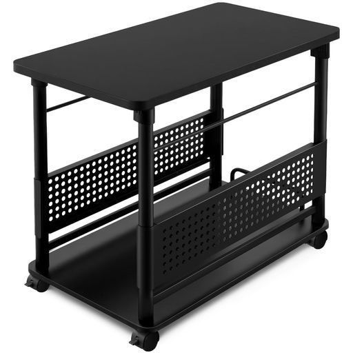 Avocaham Liftable PC Wagon Computer Rack Width 39 x Depth 74 x Height 59 to 78 CME0 Grade Material CPU Stand Shelf Board Height Adjustable Side Desk with Casters Easy to Move at Home, Gaming Desk, Printer Stand, Office Storage...