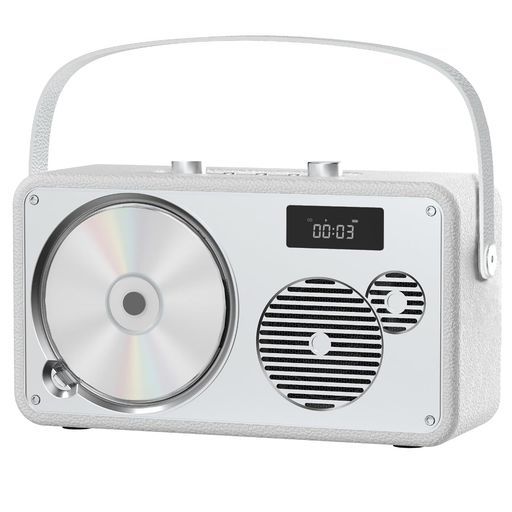 ポータブルCDプレーヤー10Wbluetooth対応/FMラジオ/MP3再生/USB/AUX入力/ヘッドフォンジャック/日本語リモコン内蔵2000mAh充電池電池長持ちタイプCDプレーヤーコンパクト