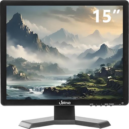 Upinvaモニター15インチモニター1024x768モバイルモニター175°視野角サブディスプレイスピーカー内蔵ポータブルモニター4:3HDMIVGABNCAV入力対応多様接続日本語メニューVESA対応モニター小型