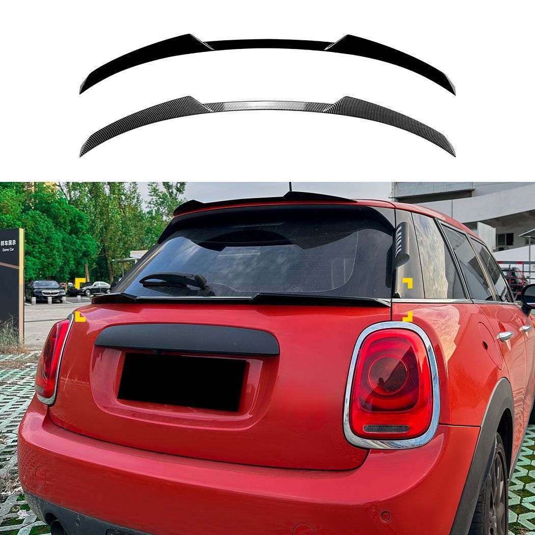 BMW Mini Cooper F55 4ドア (BMW ミニ クーパー F55) 2014-2024専用 ミッドウイング リアスポイラー ABS製カーボン調/ピアノブラックドレスアップ効果抜群 走行安定性向上 軽量高強度 耐候性スタイリッシュ お得な送料無料