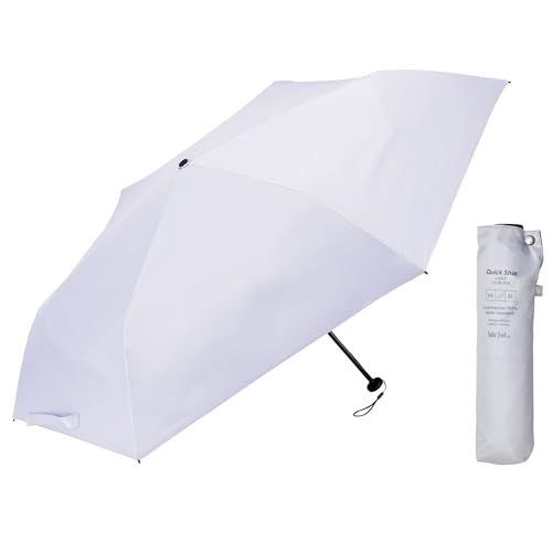 Waterfront 折りたたみ傘 日傘 兼用 雨傘 アイス ブルー 55cm 210g LESS IS MORE シリーズ 『クイックシャット ライト UV ブロック 折』 シェイプメモリー機能 撥水4級 UVカット99.9% 遮光99.9 5c3f3203