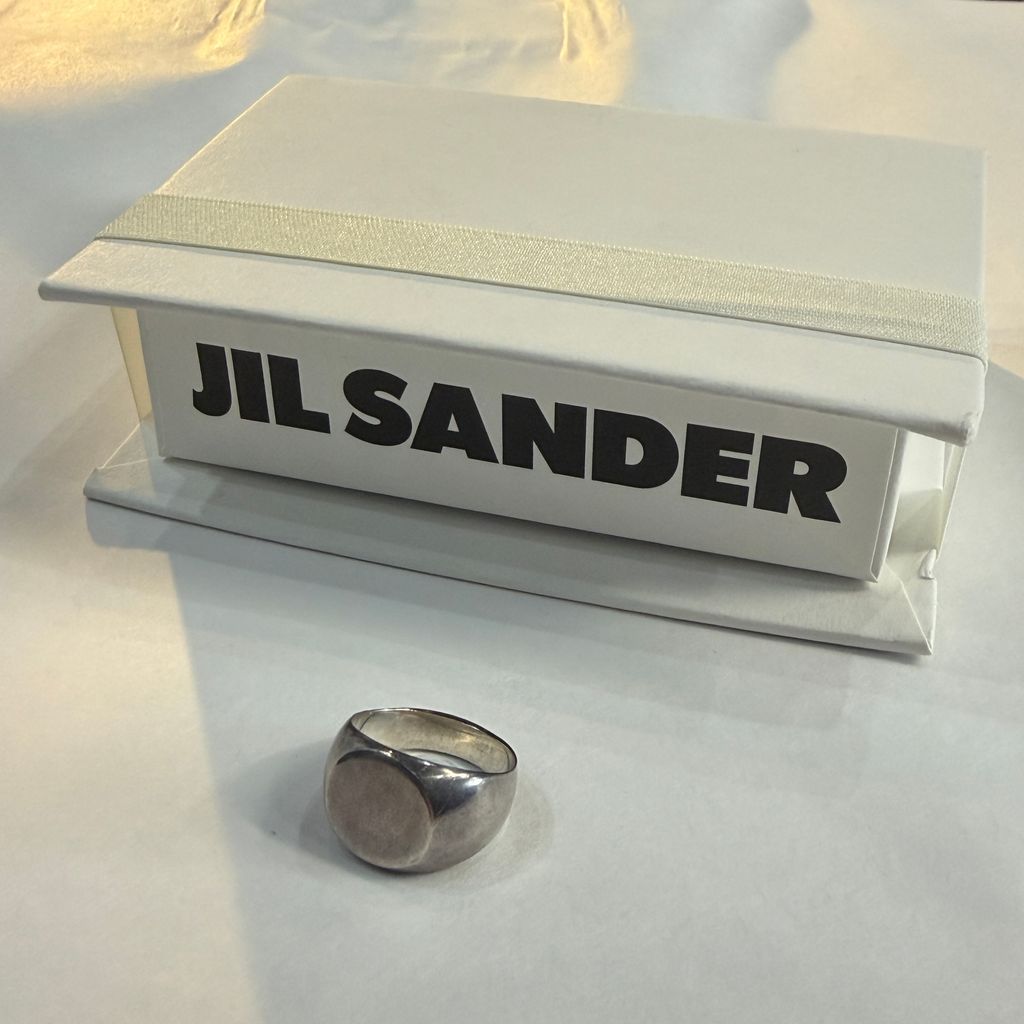 JIL SANDER ジルサンダー CLASSIC CHEVALIER RING シルバーリング シルバー size:16号【中目黒B05】
