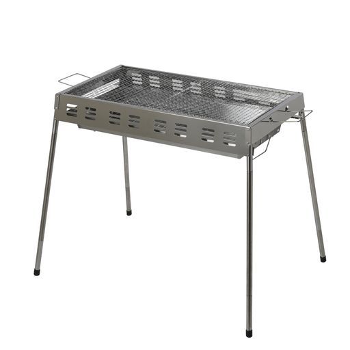 パークレーンステンレススライド式バーベキューコンロL網付きレジャーアウトドアBBQキャンプBBQコンロ丈夫高さ2段階調節