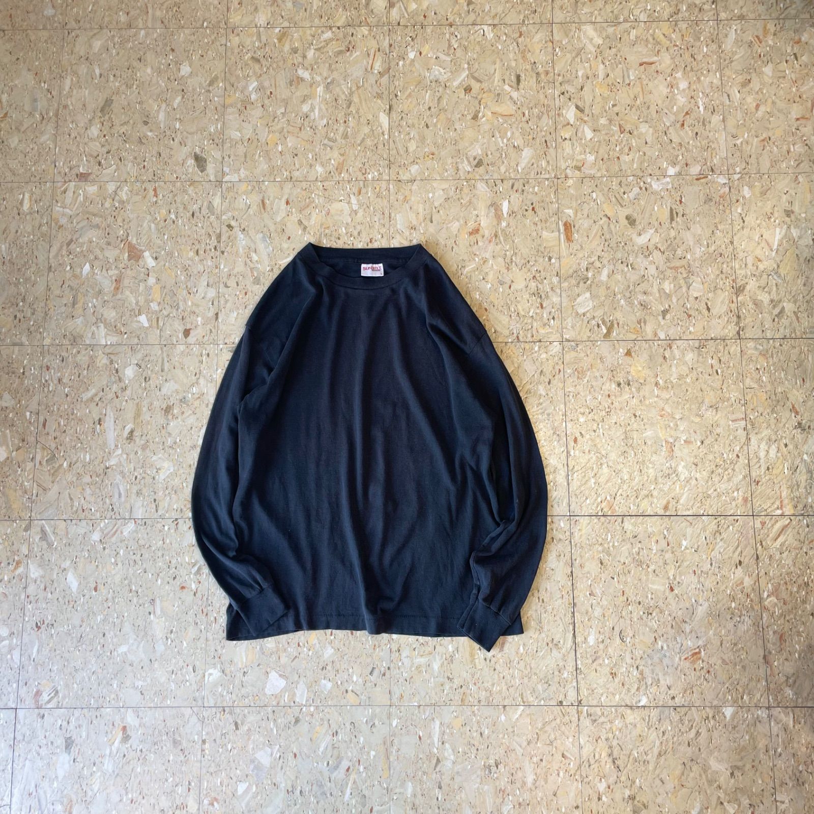 90s USA製 【無地ロンT】 SUNBELT 無地 ブランク ロンT ブラック size.L